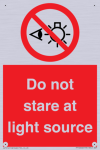 Do not stare at light source